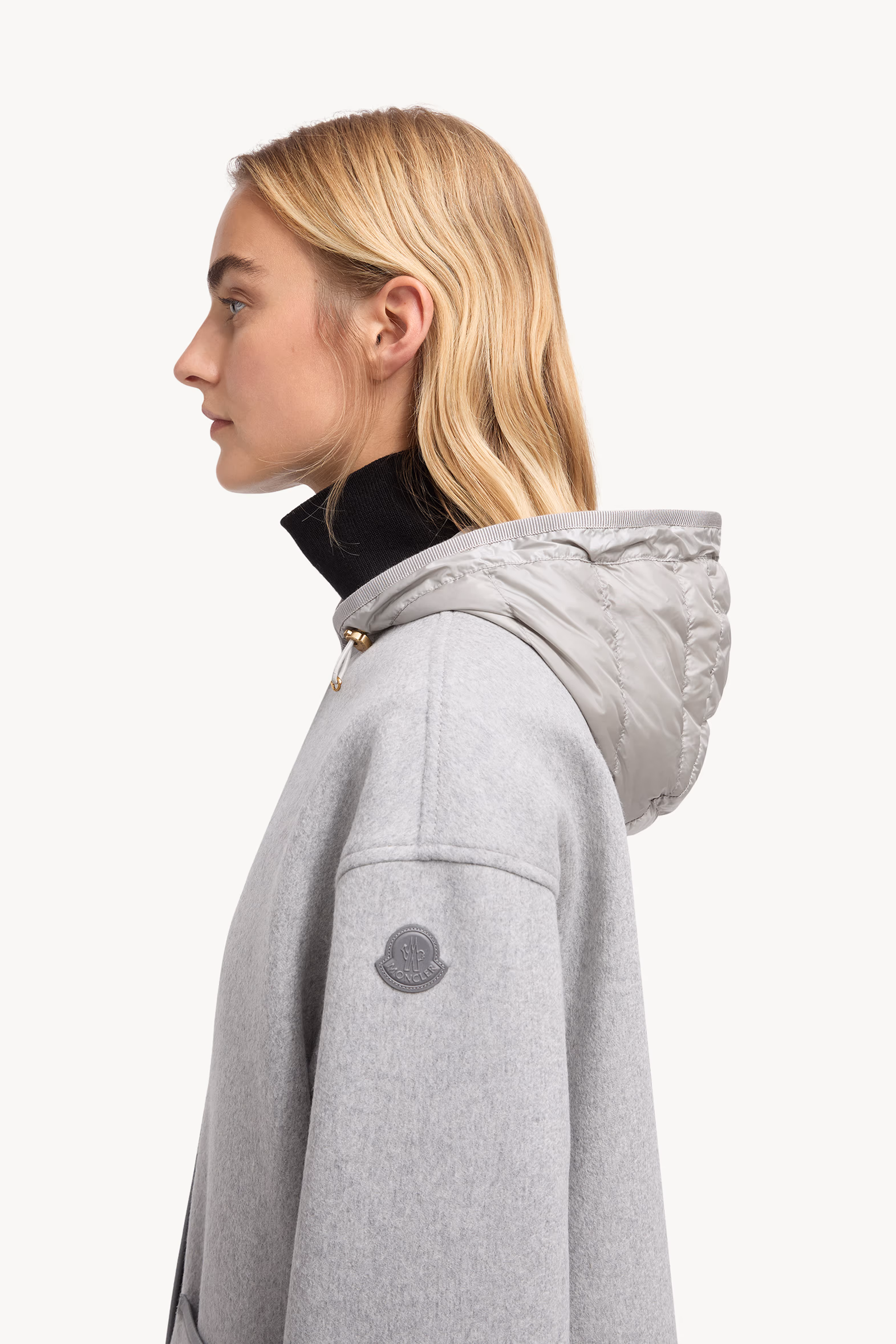 Reposse 3-in-1 Wool & Cashmere Short Down Jacket Women Grey Moncler 4